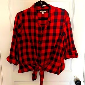 Madewell Women’s XXL Buffalo Check Tie Flannel